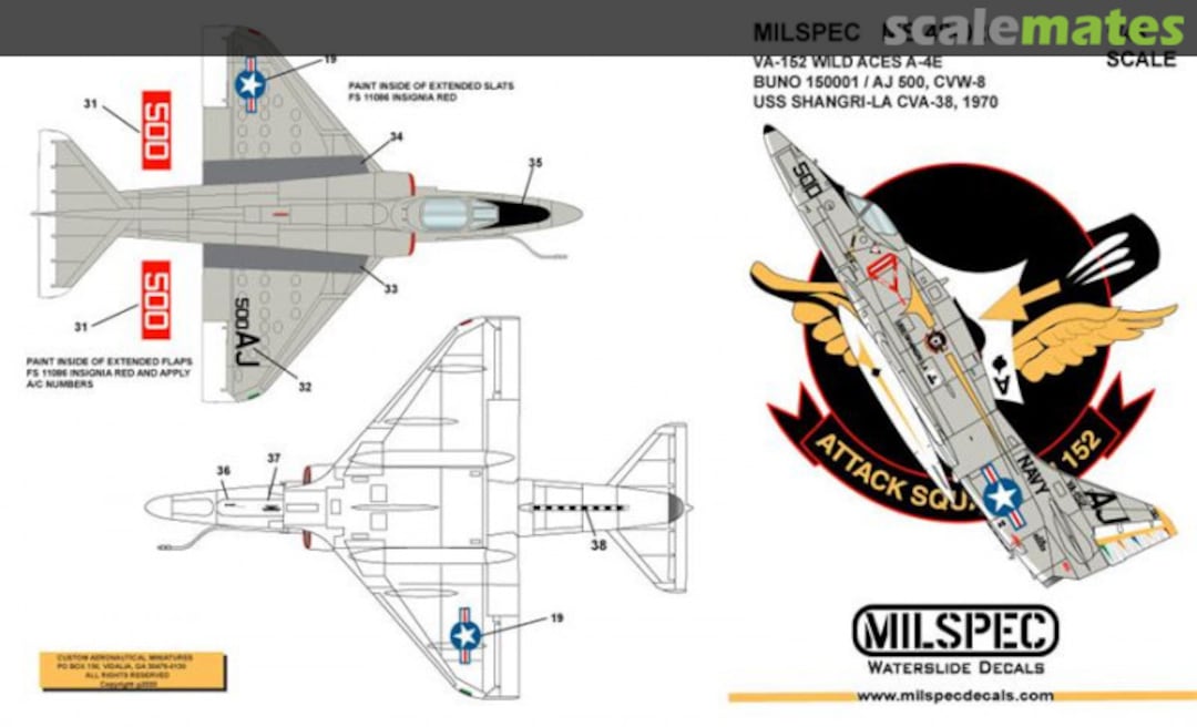 Boxart VA-152 Wild Aces A-4E MS 72-020 Milspec