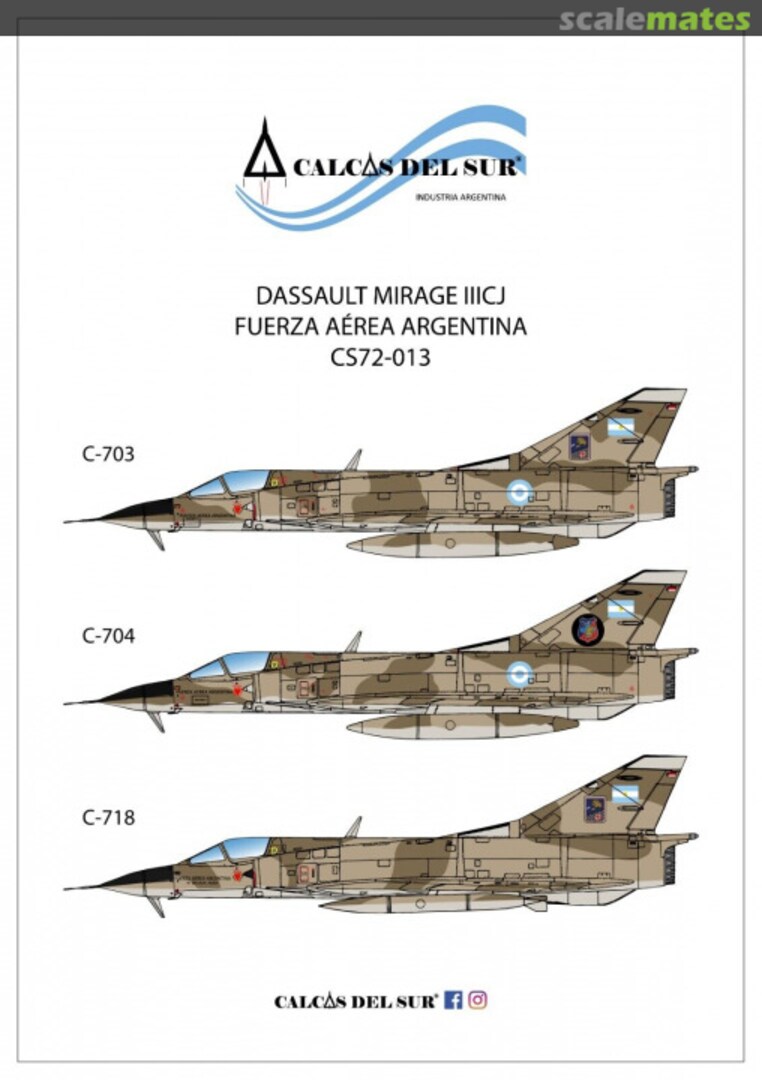 Boxart Dassault Mirage IIICJ CS72-013 Calcas del Sur