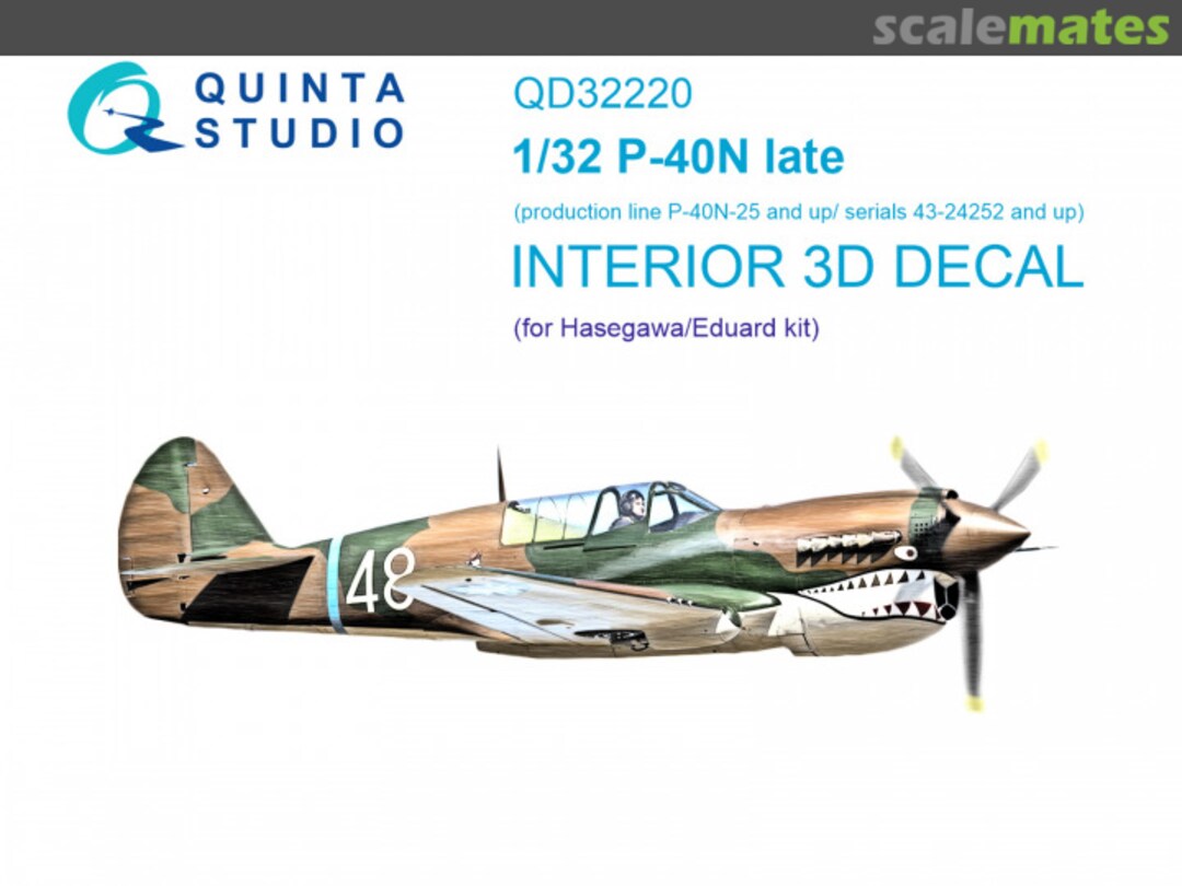 Boxart P-40N late interior 3D decals QD32220 Quinta Studio