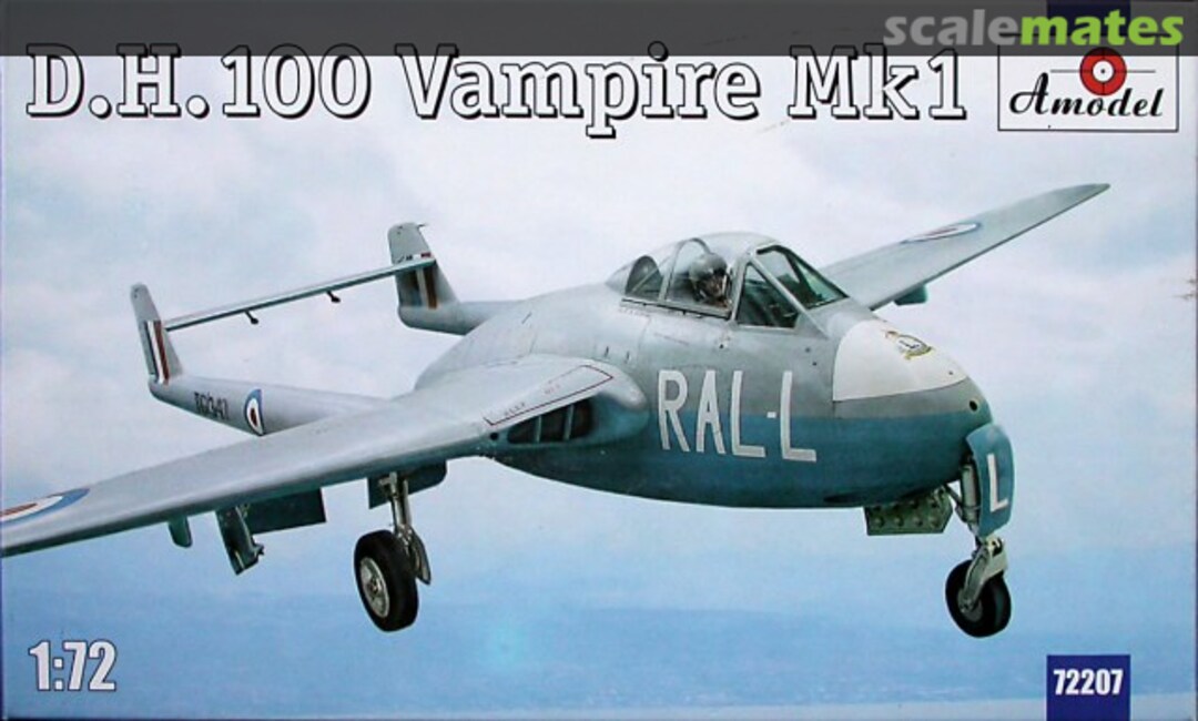 Boxart D.H. 100 Vampire Mk 1 72207 Amodel