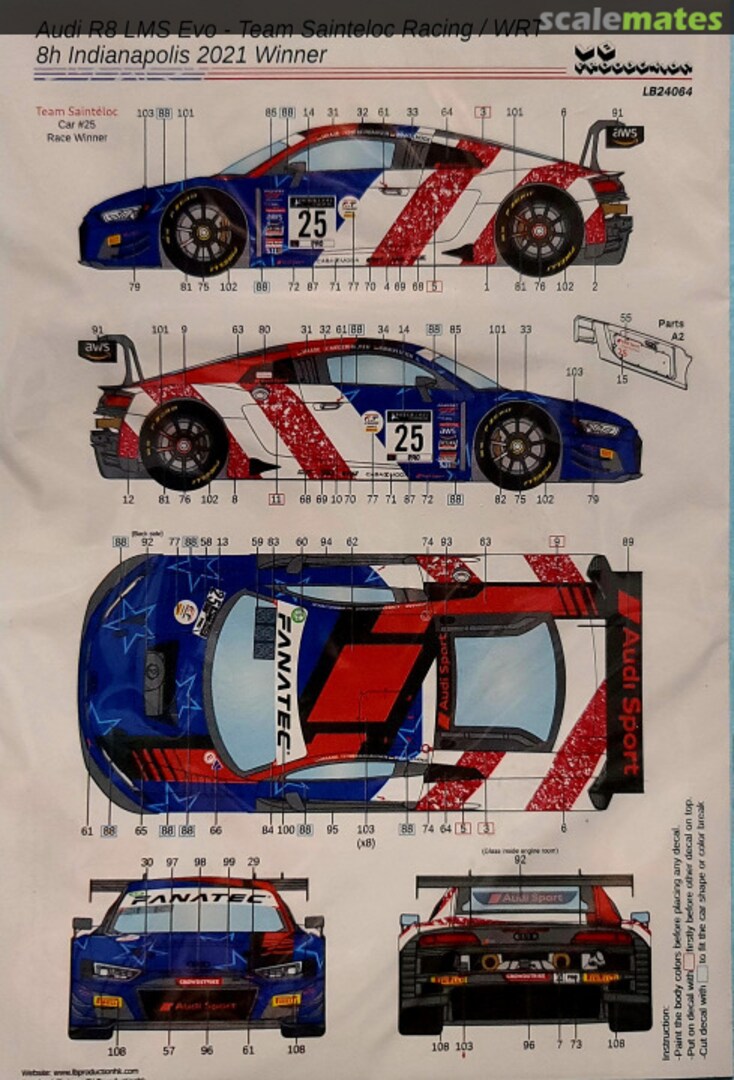 Boxart Audi R8 LMS Evo - Team Sainteloc Racing/WRT LB24064 LB Production