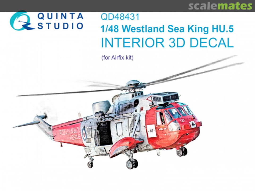 Boxart Westland Sea King HU.5 interior 3D decals QD48431 Quinta Studio