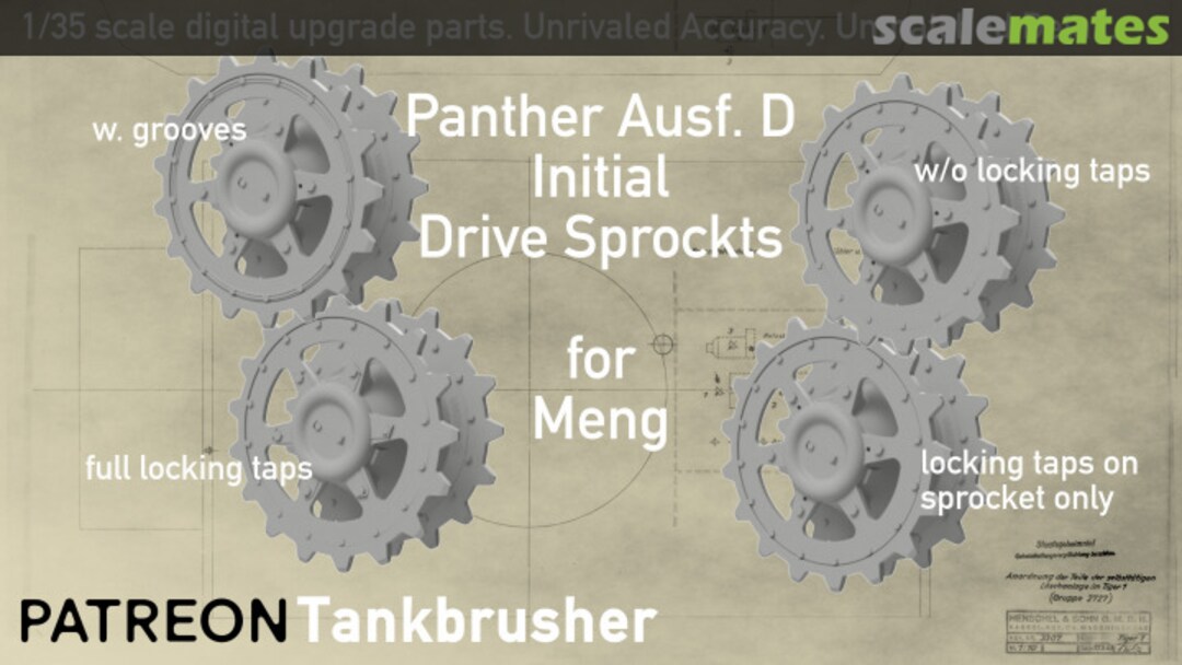 Boxart Initial Panther Ausf. D Drive Sprockets 352312003 Tankbrusher Scale Modeling