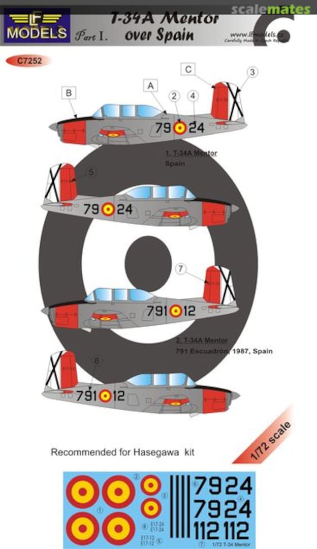 Boxart BEECHCRAFT T-34A MENTOR OVER SPAIN Part I. C7252 LF Models