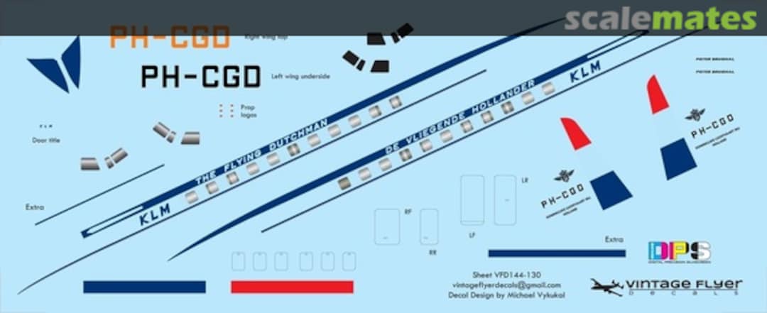 Boxart CV-440 KLM VFD072-130 Vintage Flyer Decals