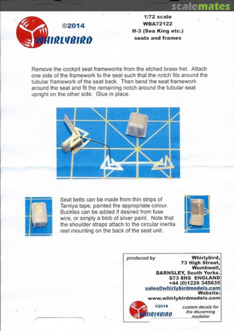 Boxart H-3 (Sea King etc.) seats and frames WBA72122 Whirlybird