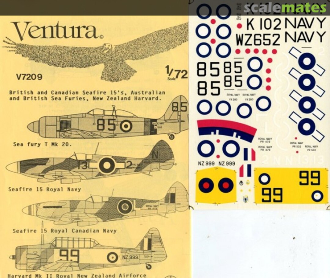 Boxart Seafire, Sea Furies and Harvard V7209 Ventura