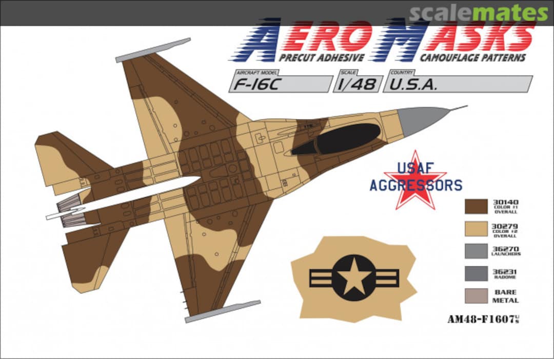 Boxart F-16C USA USAF Aggressors AM48-F1607 AeroMasks