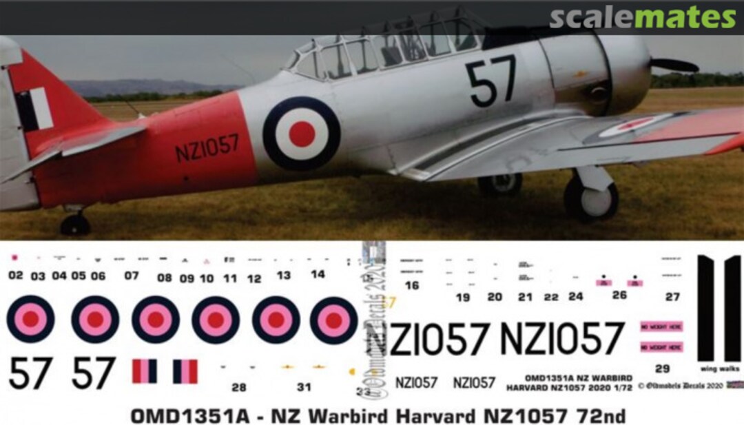 Boxart Warbird - Harvard NZ1057 OMD1351A Oldmodels Decals