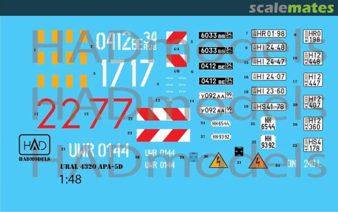 Boxart Ural 4320 APA-5D decals 048005 HADmodels 