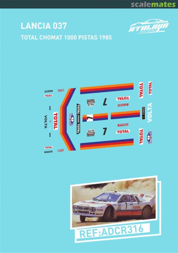 Boxart Lancia 037 Rally [TO Y09060] "TOTAL" ADCR316 Atalaya Slot Decals