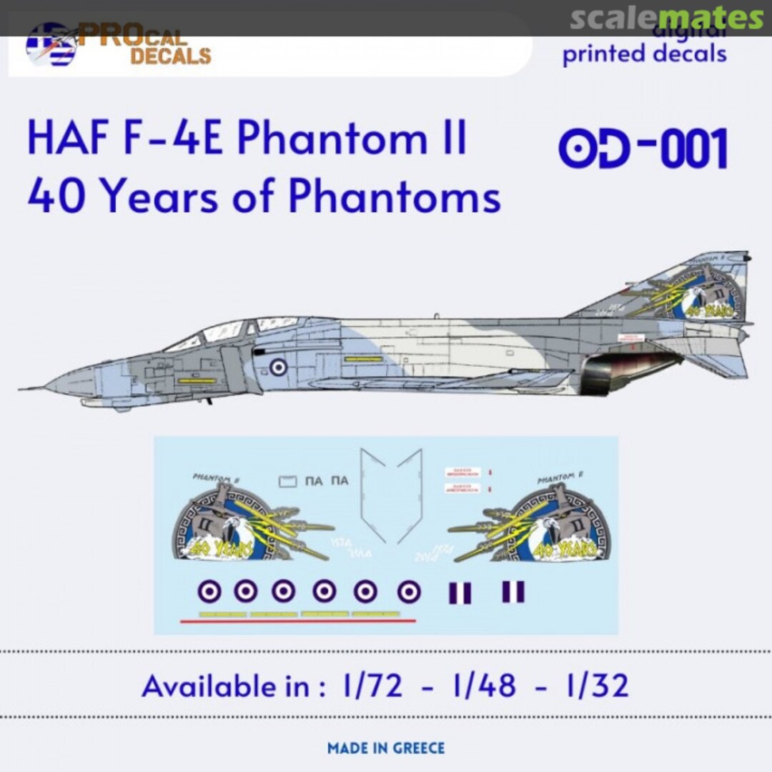 Boxart Hellenic Air Force F-4E Phantom II - 40Yrs Of Service 32OD001 PROcal Decals