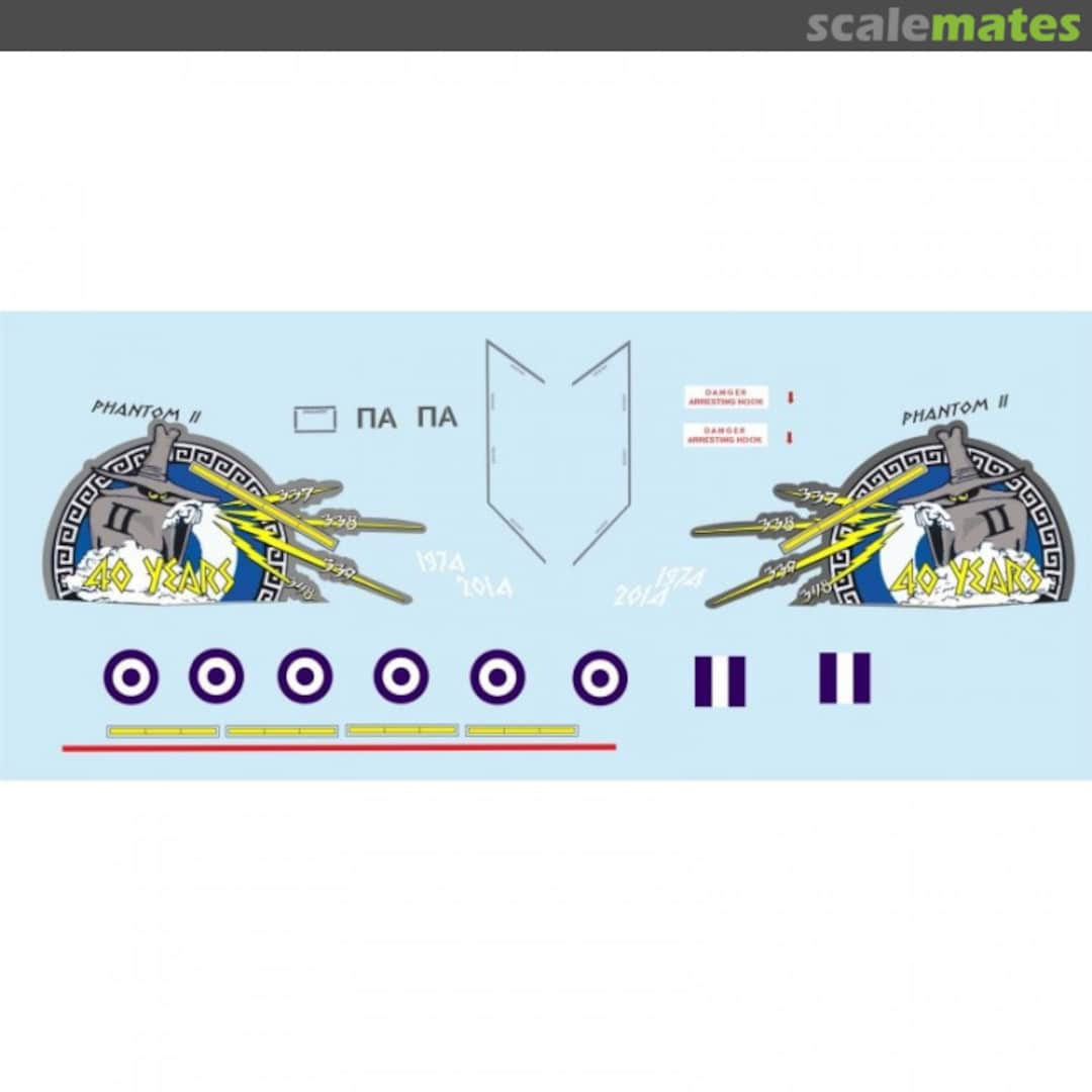 Contents Hellenic Air Force F-4E Phantom II - 40Yrs Of Service 32OD001 PROcal Decals