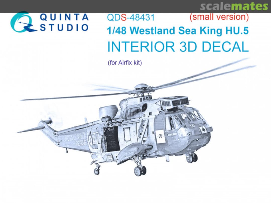 Boxart Westland Sea King HU.5 interior 3D decals (small version) QDS-48431 Quinta Studio