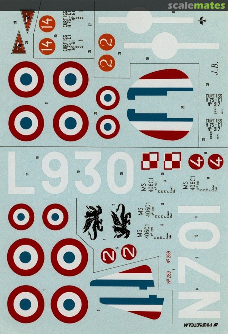 Contents French WWII Aces (H 75 / MS 406) D 48001 Eduard