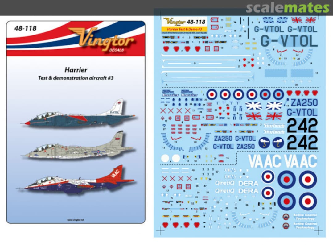 Boxart Harrier 48-118 Vingtor Decals