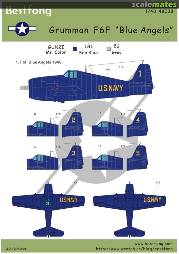 Boxart Grumman F6f "Blue Angels" 48038 Bestfong