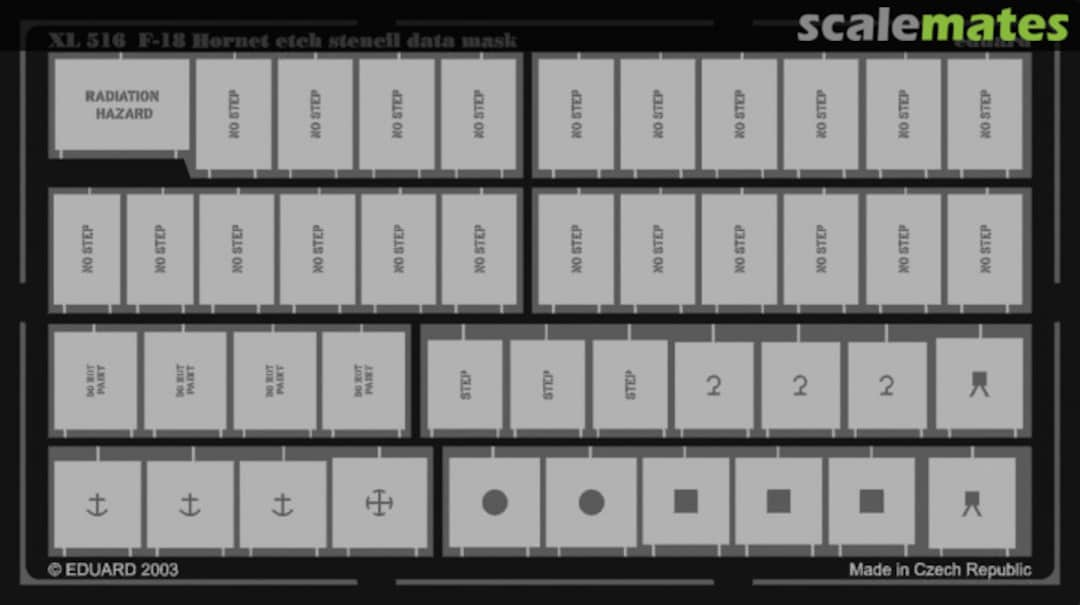 Boxart F-18 etch stencil data mask XL516 Eduard