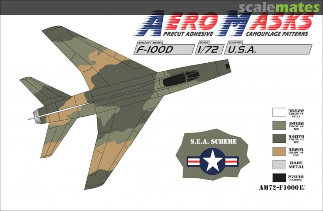 Boxart F-100D USA SEA Scheme AM72-F10001 AeroMasks