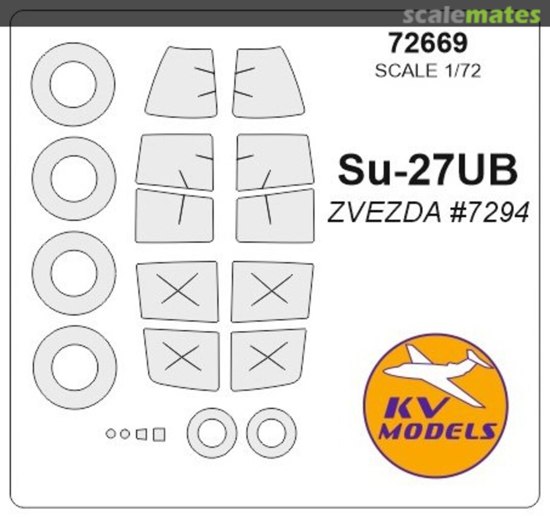 Boxart Su-27UB masks 72669 KV Models