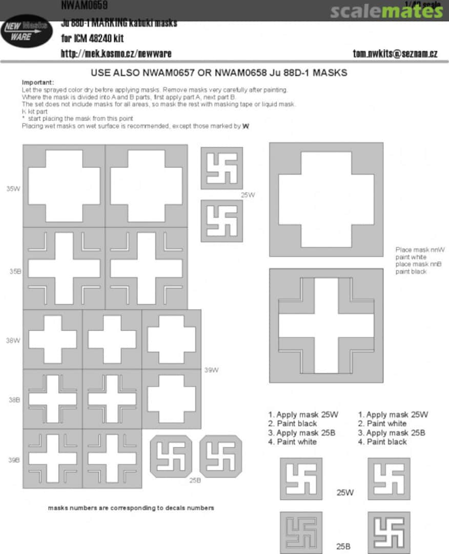 Boxart Ju 88D-1 MARKING kabuki masks NWAM0659 New Ware