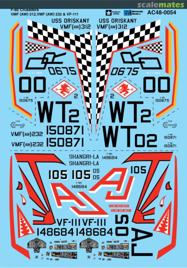 Boxart F-8E Crusaders AC48-0054 Microscale