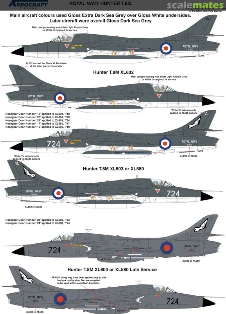 Boxart Royal Navy Hunter T.8M Conversion Set ACM-480xx Aerocraft Models