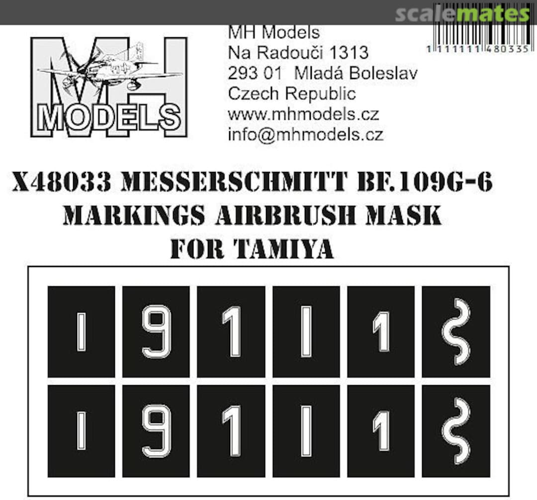 Boxart Messerschmitt Bf.109G-6 Markings Airbrush Mask X48033 MH Models