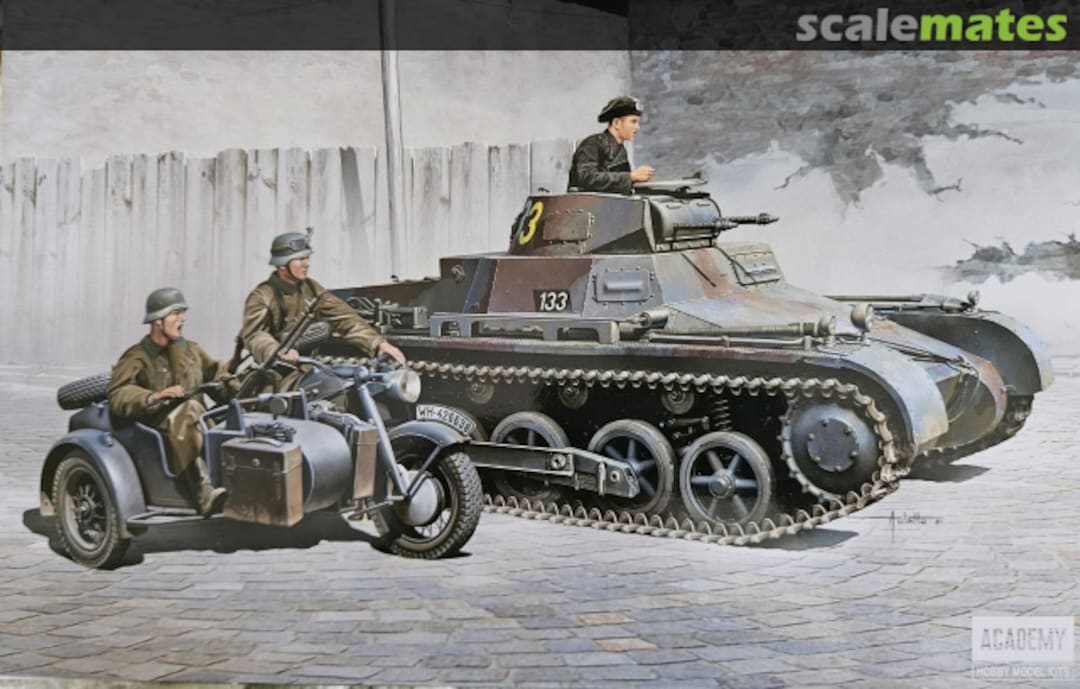 Boxart Panzer I Ausf. B & Motorcycle 13556 Academy