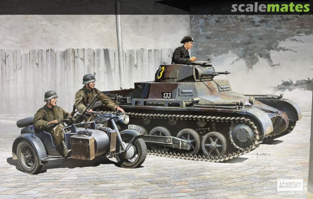 Boxart Panzer I Ausf. B & Motorcycle 13556 Academy