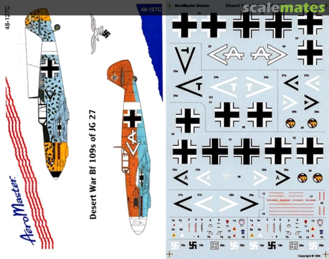 Boxart Desert War Bf 109s of JG 27 48-127C AeroMaster