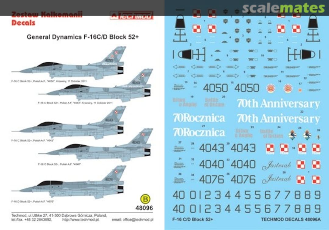 Boxart General Dynamics F-16C/D Block 52+ 48096 Techmod