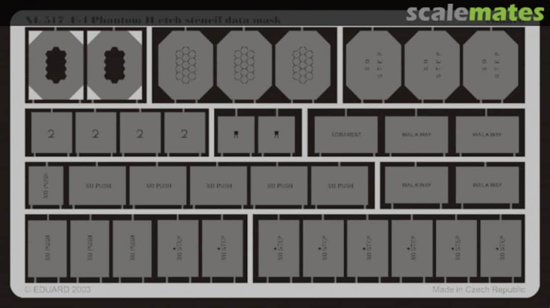 Boxart F-4 etch stencil data mask XL517 Eduard