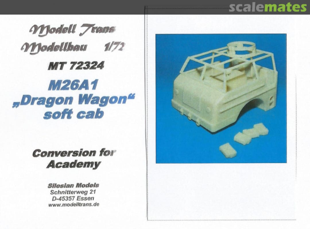 Boxart M26A1 "Dragon Wagon" Soft Cab MT72324 Modell Trans Modellbau