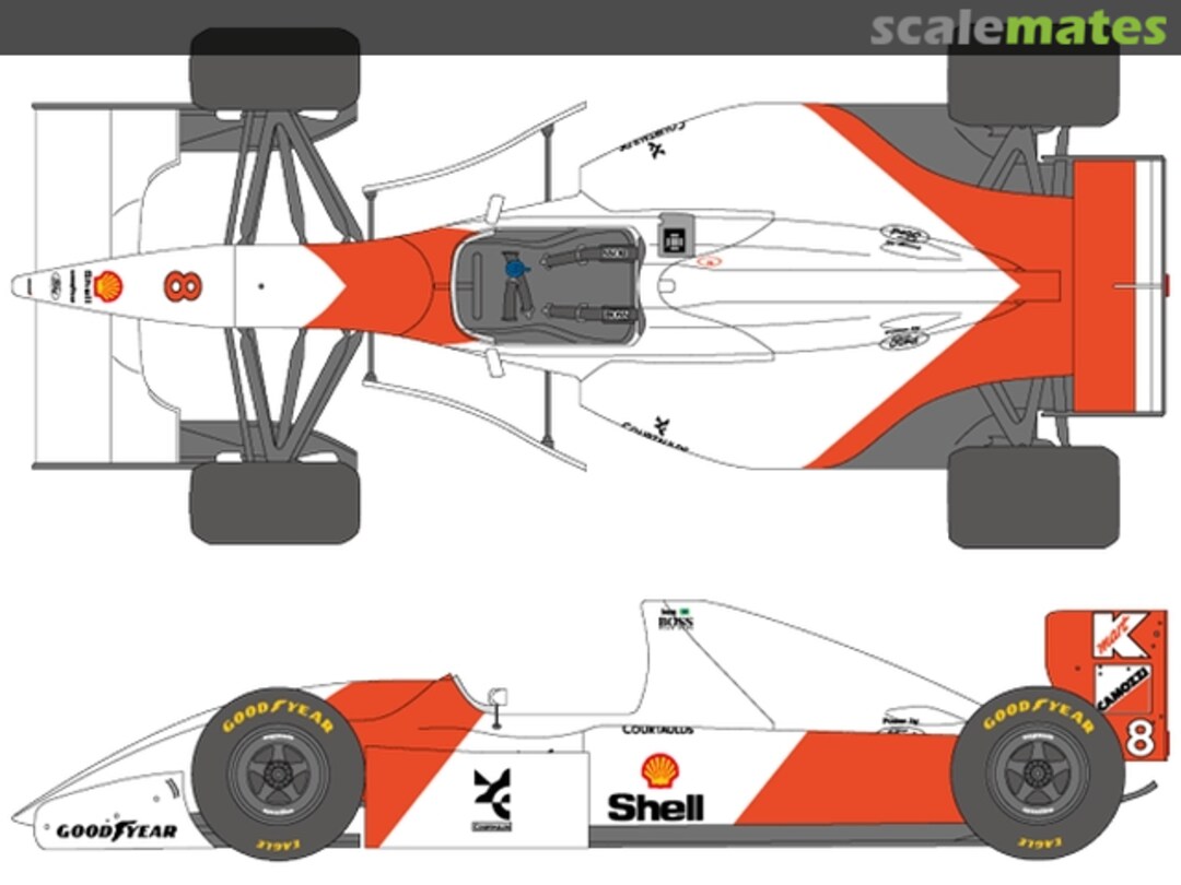 Boxart McLaren Ford MP4/8 McLaren Racing Limited Team #7, 8 SHK-D428 Shunko Models