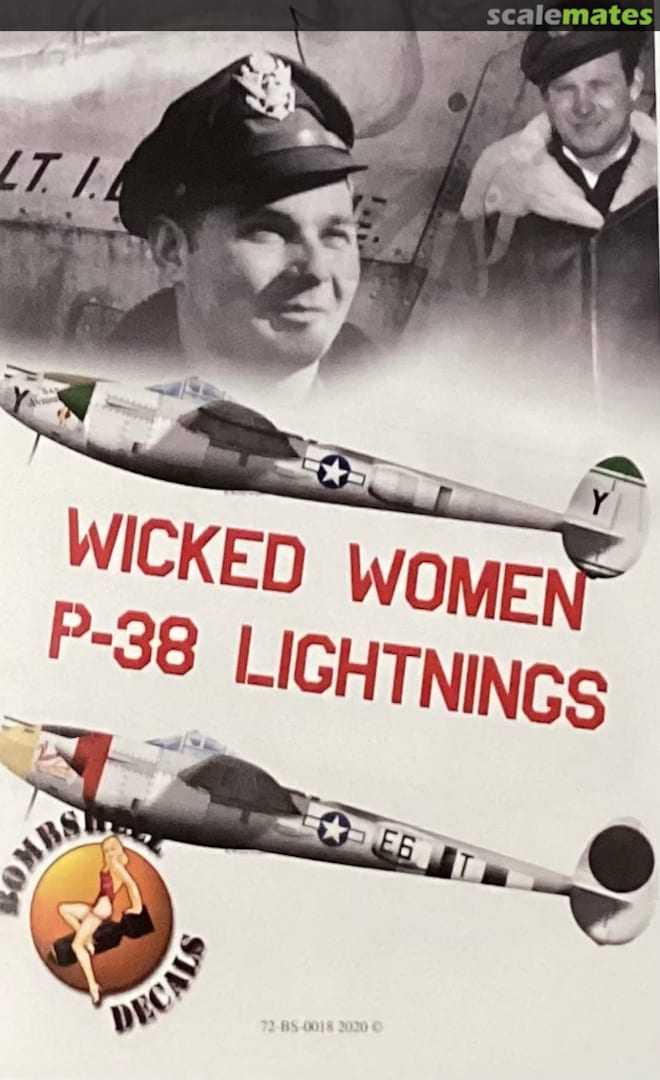 Boxart P-38J Lightnings 72-BS-0018 Bombshell Decals