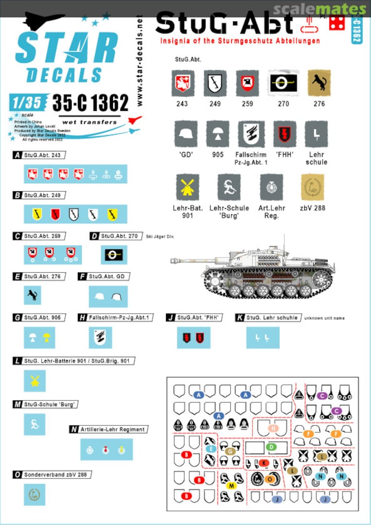 Boxart StuG-Abt #4 35-C1362 Star Decals