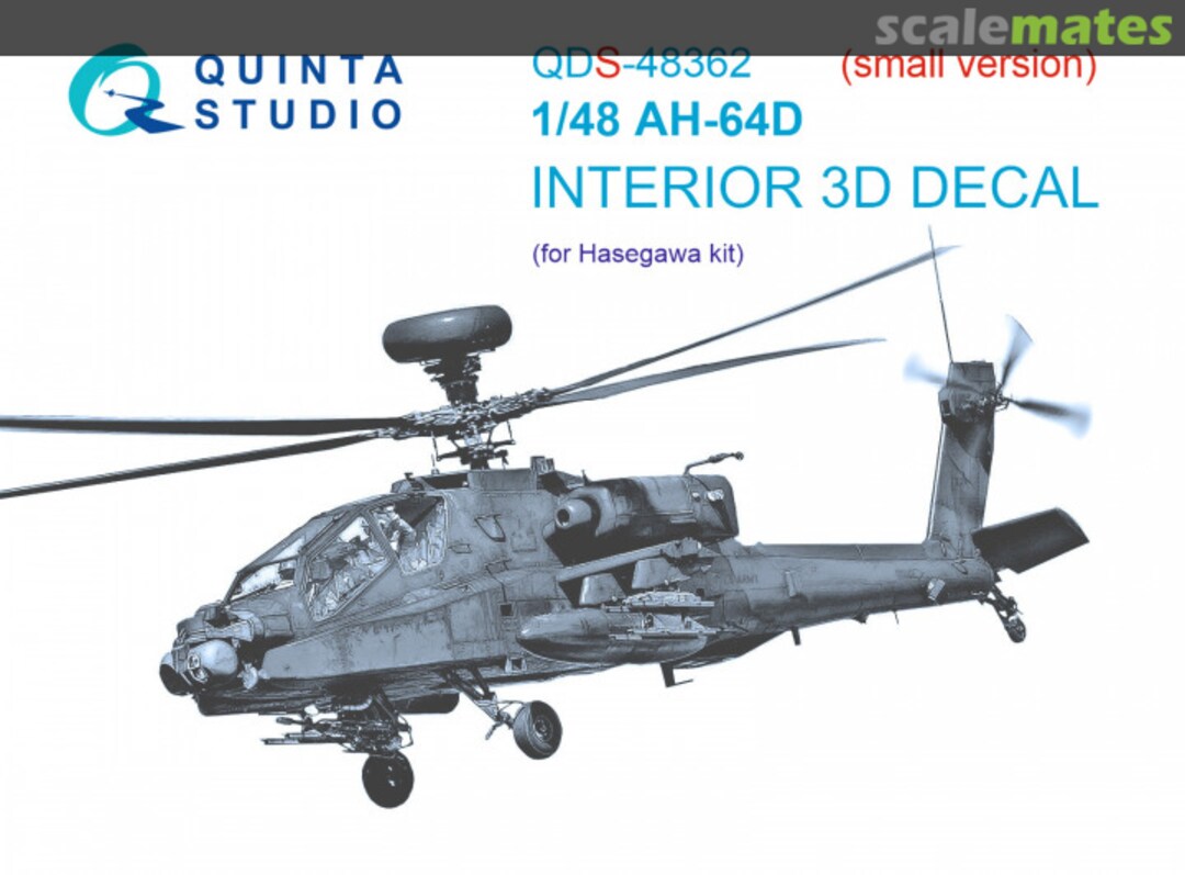 Boxart AH-64D interior 3D decal (small version) QDS-48362 Quinta Studio