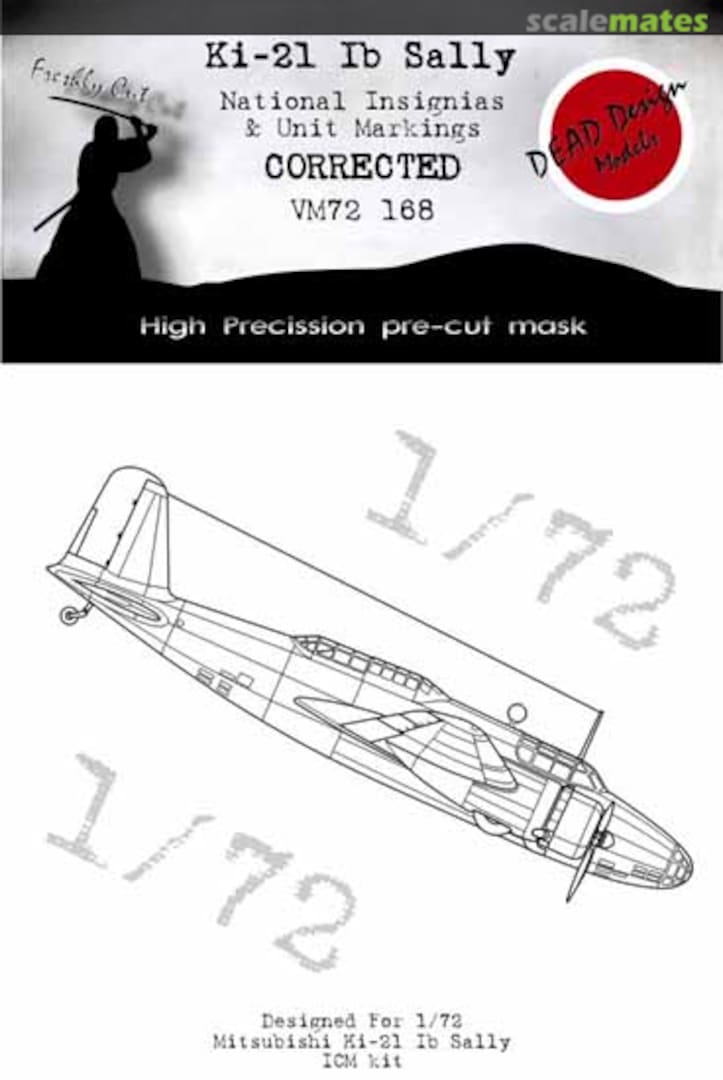 Boxart Mitsubishi Ki-21-Ib Sally National Insignia and Markings VM72168 DEAD Design Models