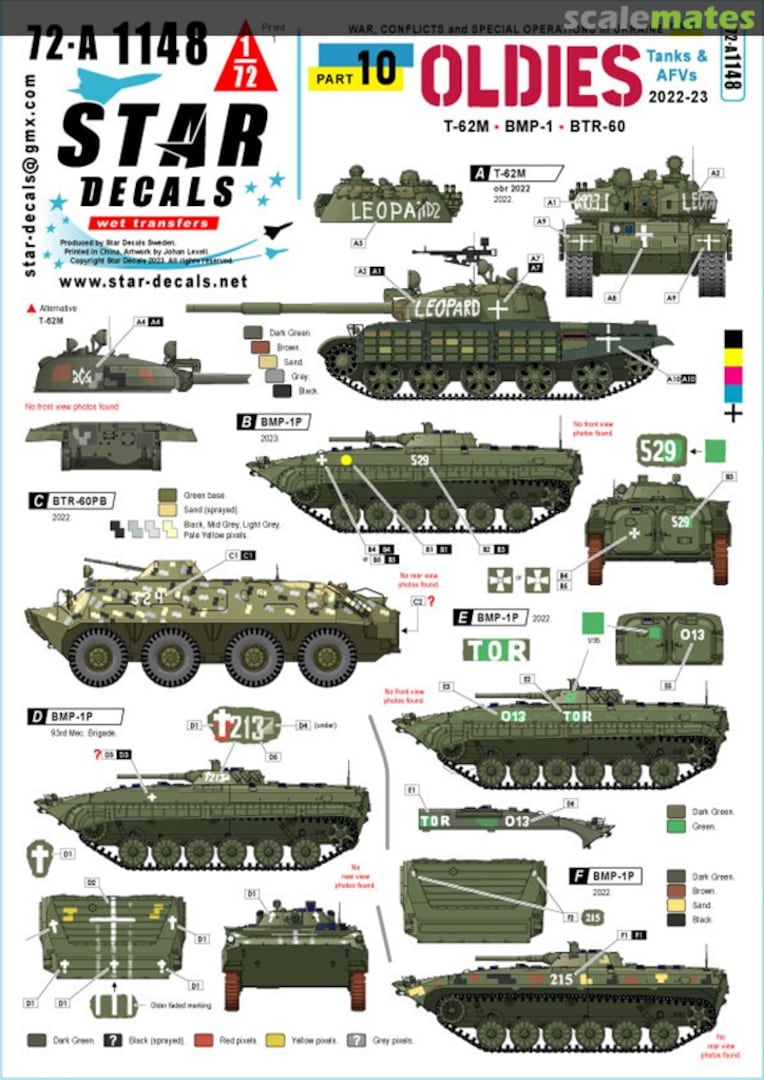 Boxart War, Conflicts and Special Operations in Ukraine Part 10 72-A1148 Star Decals