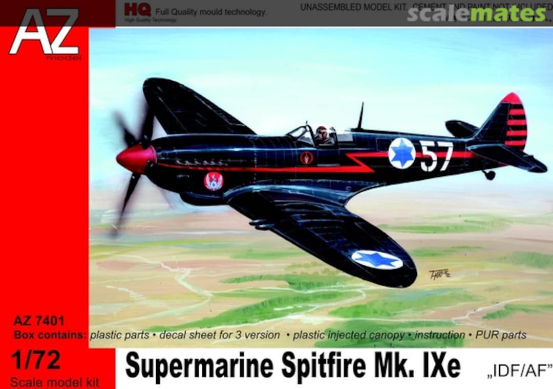 Boxart Supermarine Spitfire Mk. IXe „IDF/AF" AZ7401 AZmodel