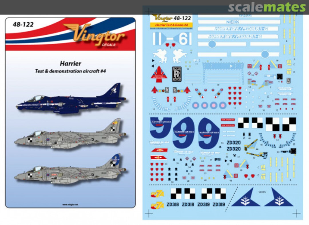 Boxart Harrier 48-122 Vingtor Decals