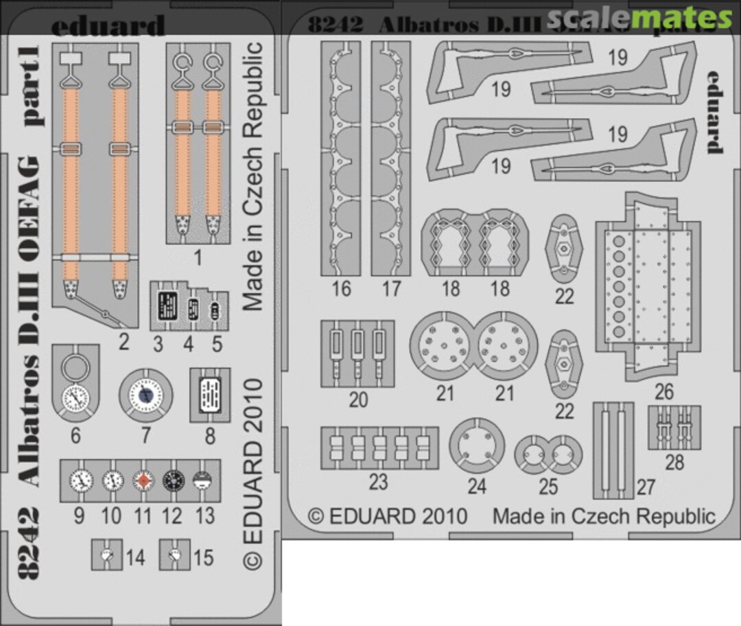 Contents Albatros D. III Oeffag 253 PE-set 8242-LEPT Eduard