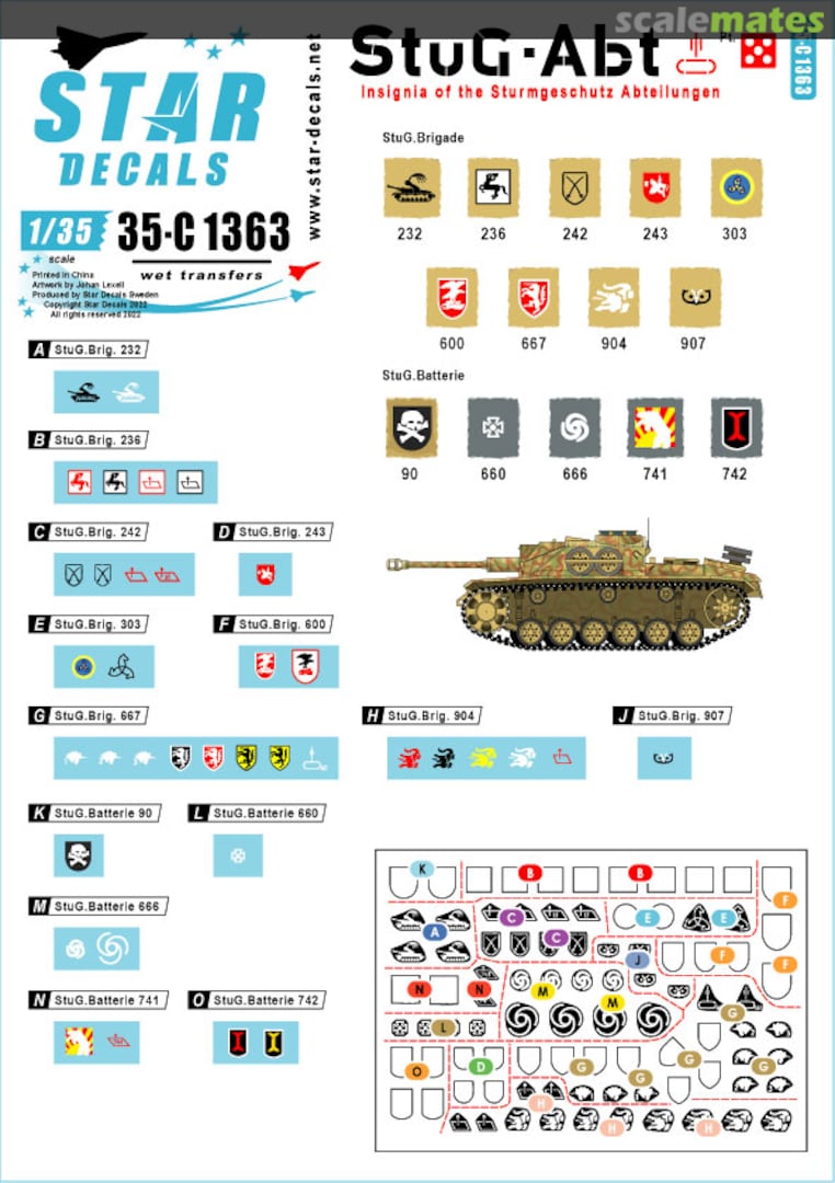 Boxart StuG-Abt #5 35-C1363 Star Decals