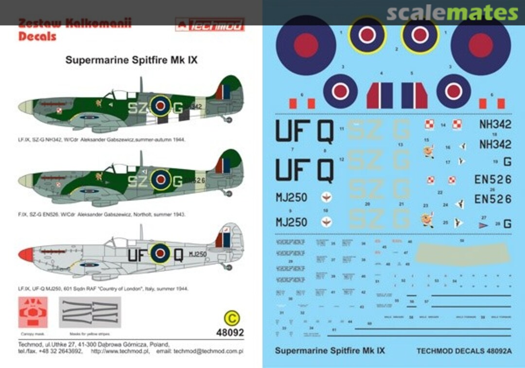 Boxart Supermarine Spitfire Mk IX 48092 Techmod