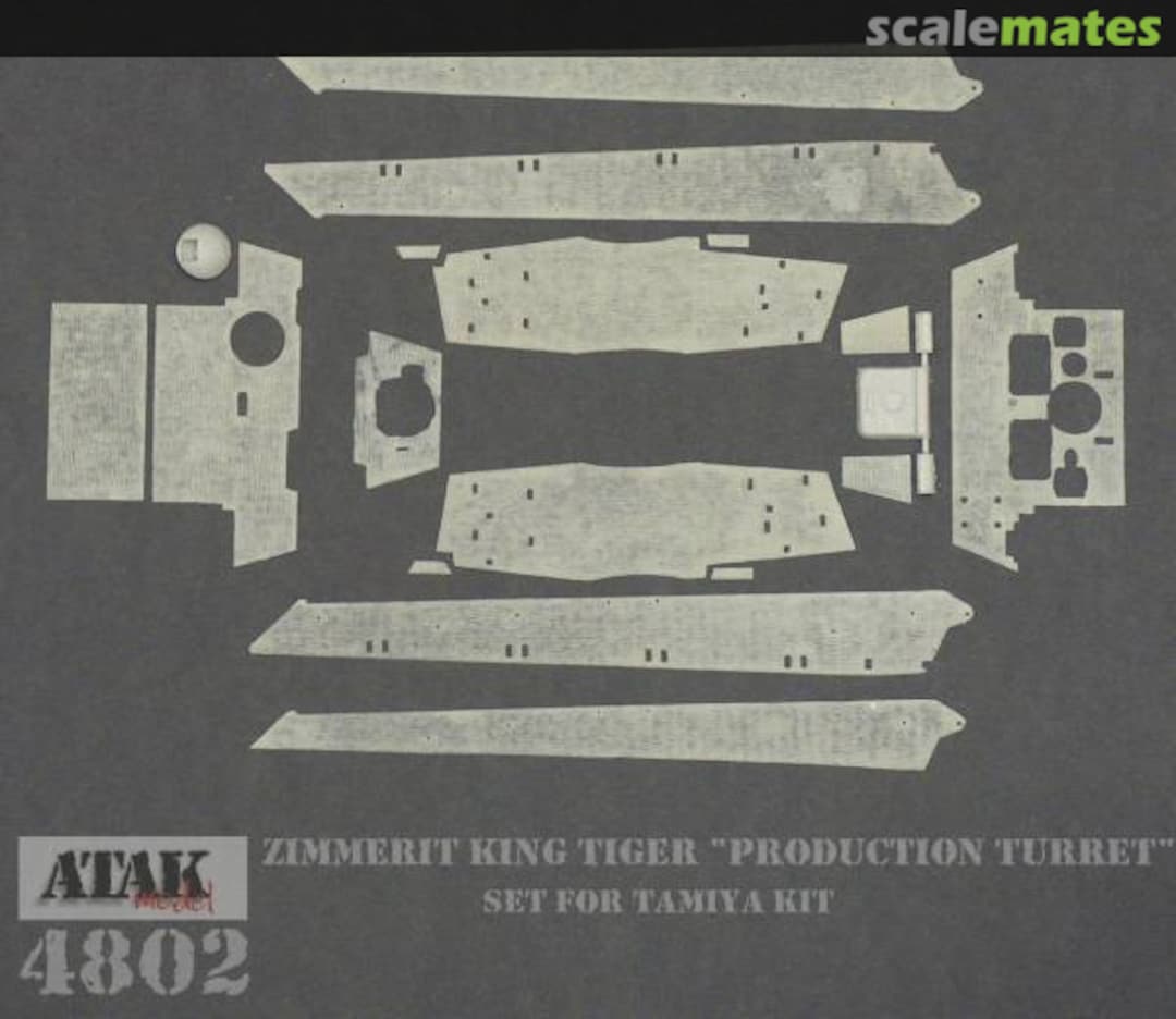 Boxart Königstiger Henschel Turm - Zimmerit 4802 Atak Model