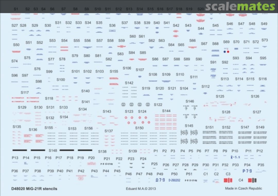 Boxart MiG-21 R Stencils D48020 Eduard