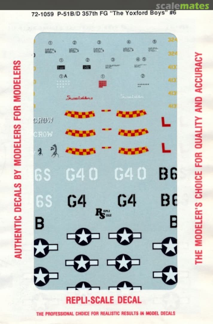 Boxart P-51B/D 357th FG The Yoxford Boys #6 72-1059 Repli-scale