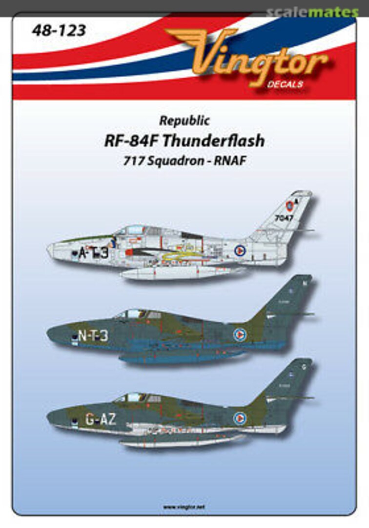 Boxart RNAF Republic RF-84F Thunderflash 48-123 Vingtor Decals