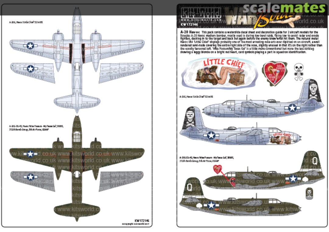 Boxart Douglas A-20G Havocs KW172146 Kits-World